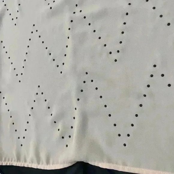 Charlotte Russe Semi Sheer Pink Black Short Sleeve Blouse Studded Women’s Small - Picture 3 of 7